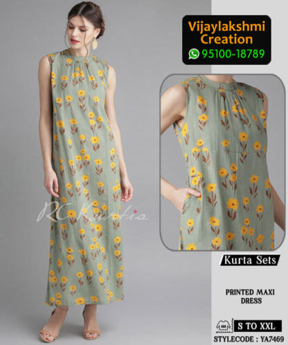 RC Kurtis YA7469 Printed Maxi Dress in Single and Full Catalogue