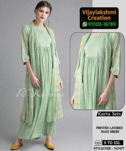 RC Kurtis YA7477 Printed Maxi Dress in Single and Full Catalogue