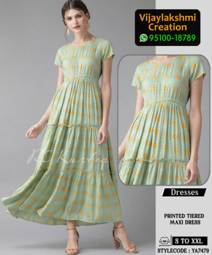RC Kurtis YA7479 Printed Maxi Dress in Single and Full Catalogue