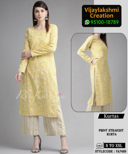 RC Kurtis YA7489 Printed Maxi Dress in Single and Full Catalogue