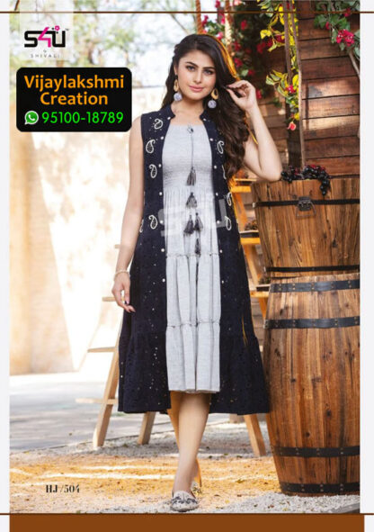 S4U HJ 504 Vol 5 Rayon Slub Kurti in Single Piece, Catalogue Name Hello Jackets