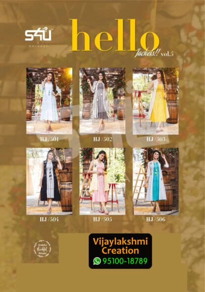 S4U Hello Jackets Vol 5 Rayon Slub Kurti in Single Piece