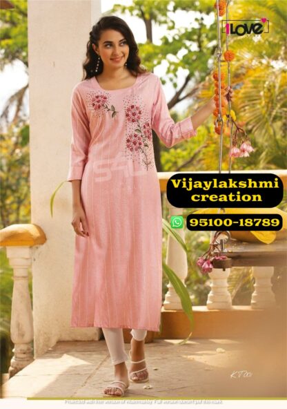 1love by s4u kt001 pink rayon kurta