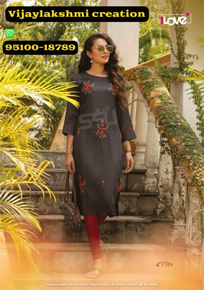 1love kt004 black rayon kurta by 1love by s4u knotty tales