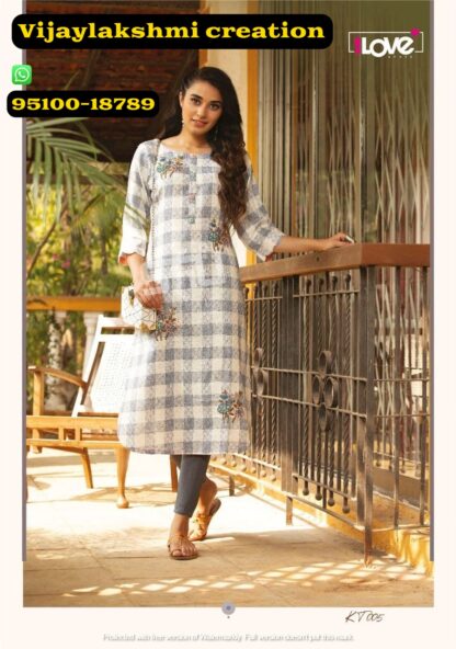 1love kt005-a Rayon grey kurta by1love s4u knotty tales