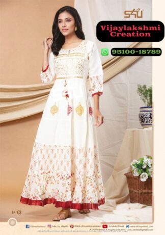 S4U JA 103 CottonRayon Embroidery with beads and tassles in Singles and Full Catalogue - Cataogue Name Jasmine