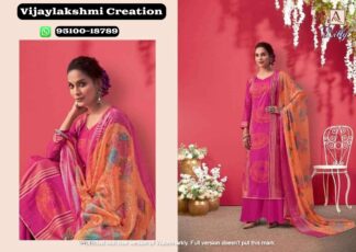Alok Lilly S 582-001 Pure Zam Cotton Unstitched Suit with Stitched Gala Pattern - Alok Suit Lilly