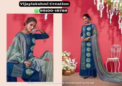 Alok Lilly S 582-006 Pure Zam Cotton Unstitched Suit with Stitched Gala Pattern - Alok Suit Lilly