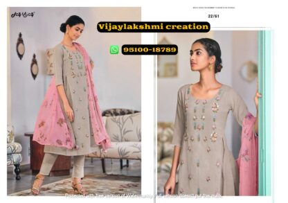 jayvijay rang bahar 22-61 unstitched suit with placement embroidery set with dupatta