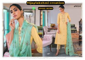 jayvijay rang bahar 22/66 brass yellow unstitched ladies suit set