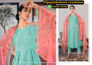 jayvijay rang bahar 22/68 unstitched aqua blue suit set