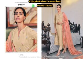 jayvijay rang bahar 22/69 unstitched sand color ladies suit set