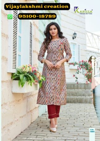 karissa rangat vol2 1004 grey kurti with pant