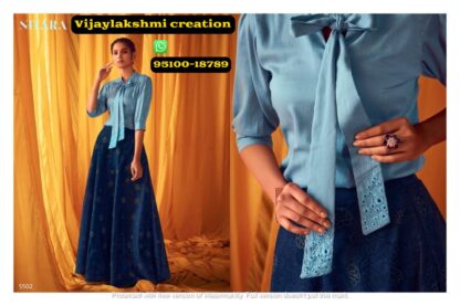 nitara 5502 blue top and skirt sparkles vol5