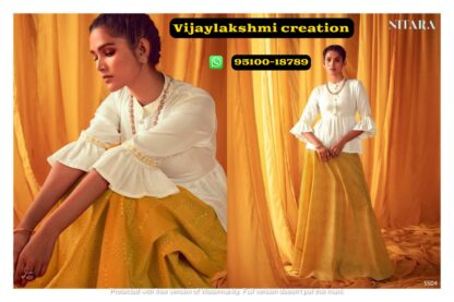 nitara 5004 yellow skirt and white top sparkles vol5