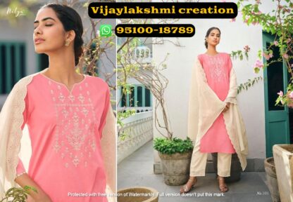 nitya gulshan 103 rose pink cotton kurti set
