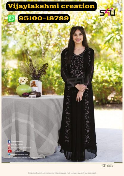 s4u kitty party kp 003 black gown in single