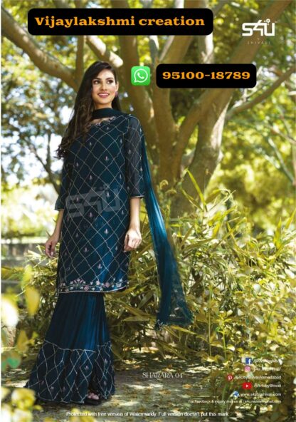S4u Sharara 04 silk Georgette Sharara Suit rara