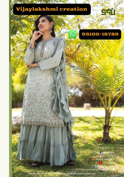 S4u Sharara 05 Pure Silk Georgette Sharara Suit