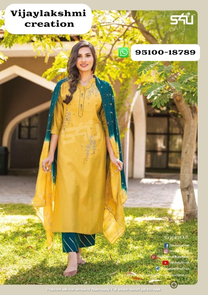 S4U Sunshine 005 Silk Embroidery Suit Set With Dupatta in Singles and Full Catalogue - Sunshine
