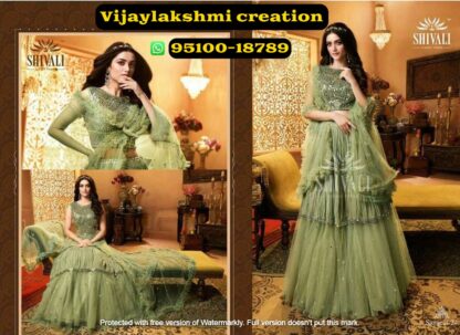 Shivali sangeet-24 khaki green lehenga choli set