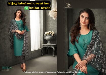 18 Attitude by aastha fashion womaniya 1001 green color kurti set with dupatta