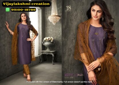 18 Attitude by aastha fashion womaniya 1004 purple color kurti set with dupatta