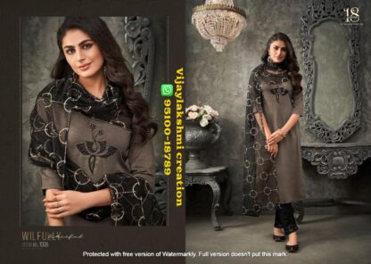 18 Attitude by aastha fashion womaniya 1006 black color kurti set with dupatta