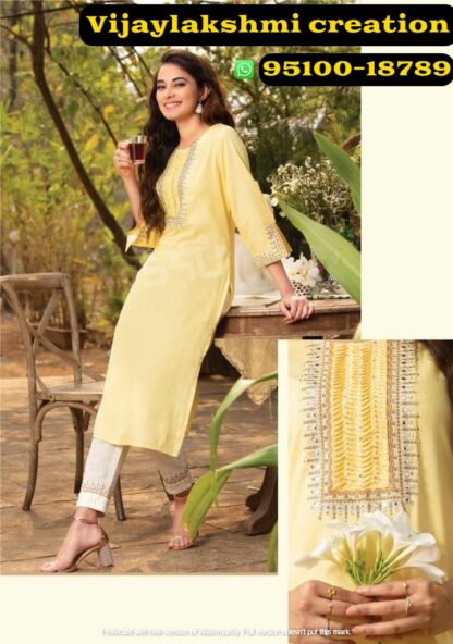 1Love by S4u indi chic vol2 ic 205-a yellow kurti pant set