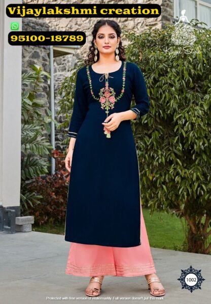 kajal style fashion diva vol 1 1002 Blue kurti plazzo