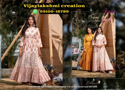 Psyna Phool Vol4 D.No.4001 printed pink gown