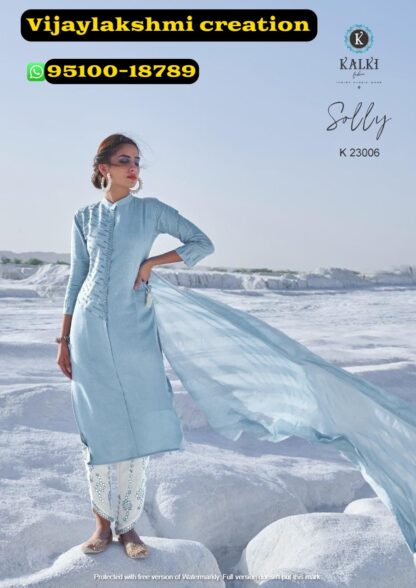 kalki solly k23006-a blue color kurta with pant