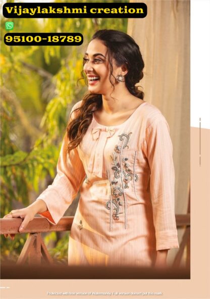 1love by s4u cotton candy vol2 cc 206-a peach kurta