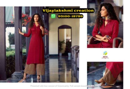 vinay fashion tumbaa magnet vol 3 Wine red 38315 kurti with palazzo