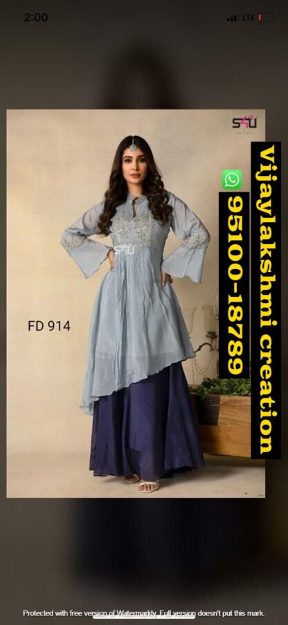 S4U FD 914. Kurti with bottom In singles and full catalog