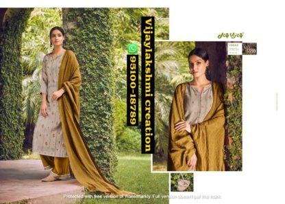 Jay Vijay Ehrum Designer Pashmina Suit No. 5590 in singles and full catalog