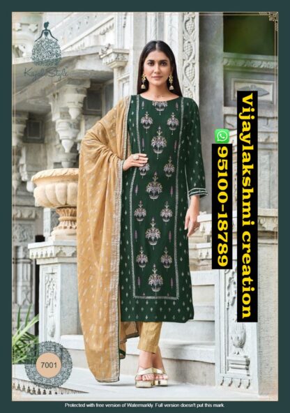 Kajal Style Gulzar Vol 7 Design No 7001 Kurti with bottom in singles and full catalog