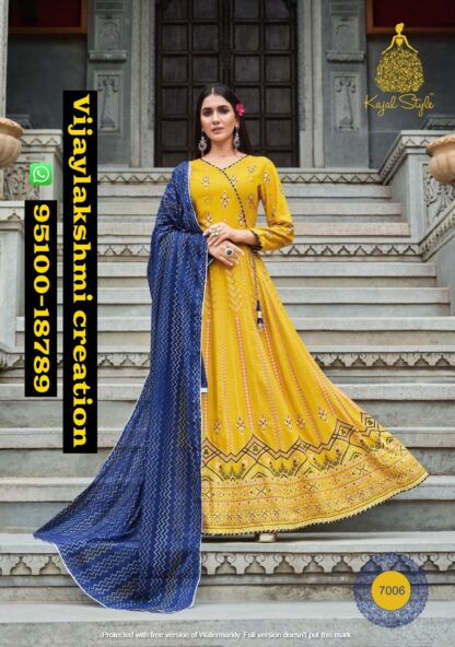 Kajal Style Gulzar Vol 7 Design No 7006 Kurti with bottom in singles and full catalog