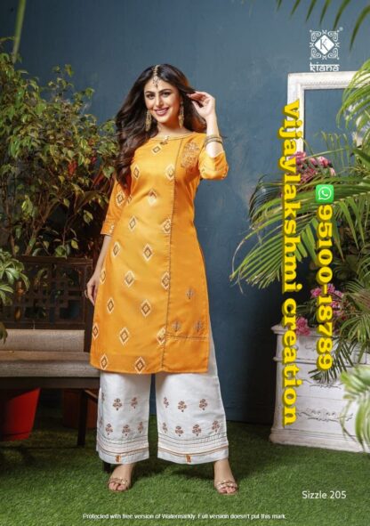 kiana sizzle 205 kurti with sharara pant