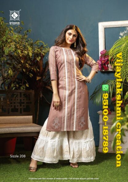 kiana sizzle 208 kurti with sharara pant