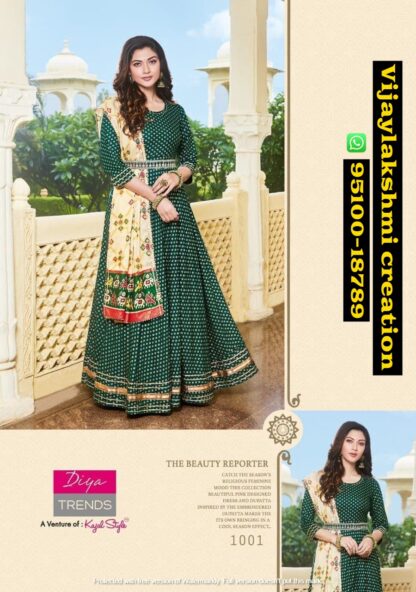 Diya Trends Festival Tadka Vol 1 D.No. 1001 Kurti With Bottom and Dupatta in Singles and Full Catalog