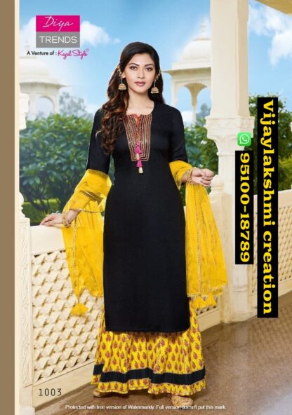 Diya Trends Festival Tadka Vol 1 D.No. 1003 Kurti With Bottom and Dupatta