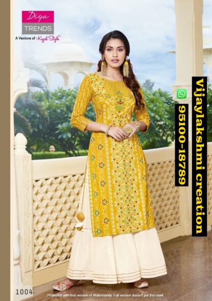 Diya Trends Festival Tadka Vol 1 D.No. 1004 Kurti With Bottom and Dupatta in Singles and Full Catalog