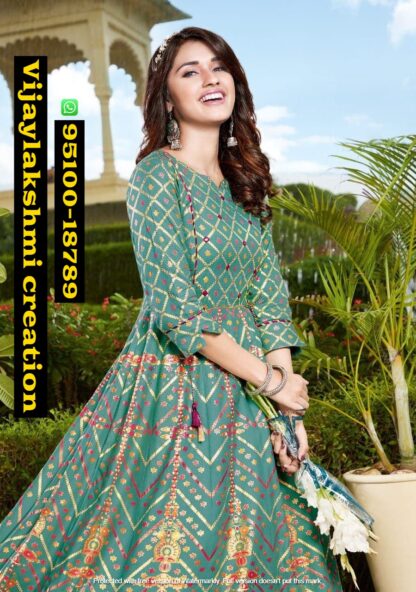 Kajal Style Fashion Colorbar Vol 6 Designer Gown Style 7001-1 in singles and full catalog