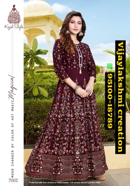 Kajal Style Fashion Colorbar Vol 6 Designer Gown Style 7002 in singles and full catalog