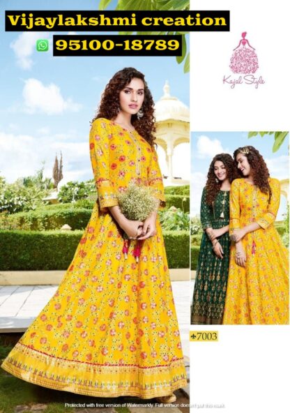 Kajal Style Fashion Colorbar Vol 6 Designer Gown Style 7003 in singles and full catalog