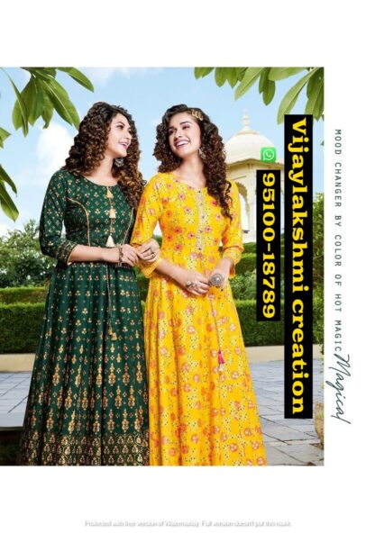 Kajal Style Fashion Colorbar Vol 6 Designer Gown Style 7003 7004 in singles and full catalog