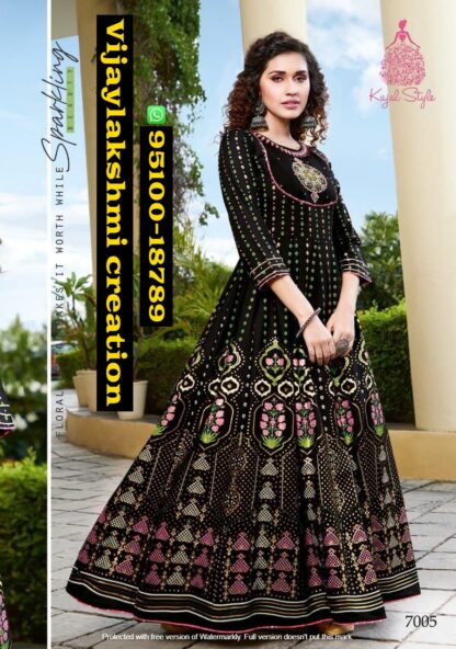 Kajal Style Fashion Colorbar Vol 6 Designer Gown Style 7005 in singles and full catalog