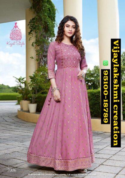 Kajal Style Fashion Colorbar Vol 6 Designer Gown Style 7006 in singles and full catalog