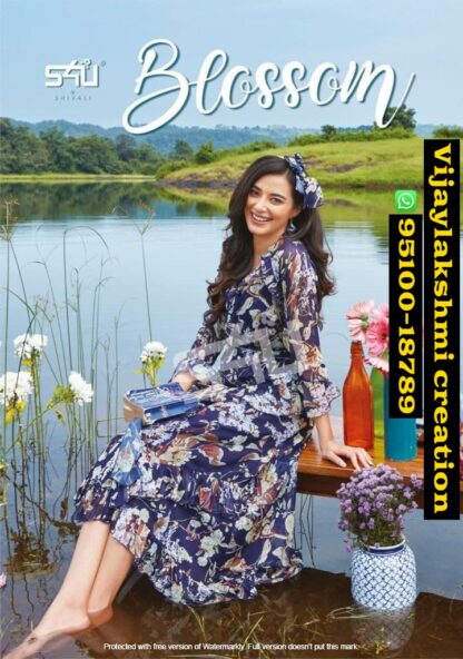 S4U Blossom 004 -1 Flared Printed Gown in singles and full catalog